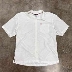 Y2K White Quicksilver Button Up Shirt Size L‎